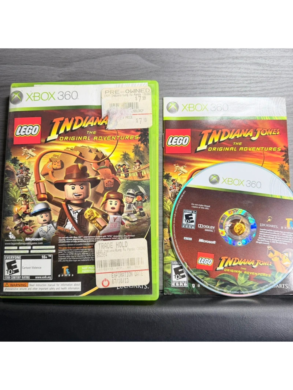 LEGO Indiana Jones The Original Adventures Xbox 360 Disc Case LucasArts 2008